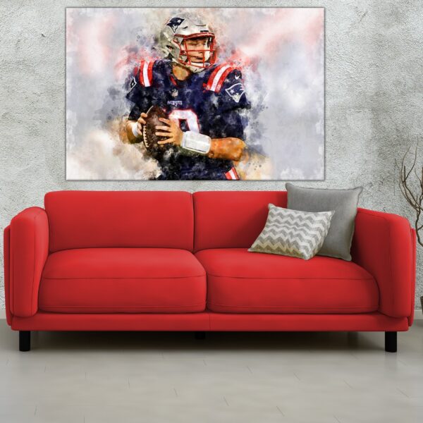Matt Jones watercolor, New England Patriots wall art, New England Patriots Matt Jones Poster. Canvas, Matt Jones New England Pats wall art - Image 3