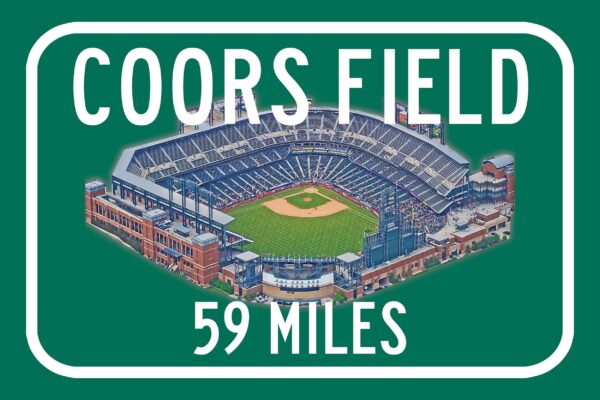 Colorado Rockies Coors Field - Miles to Stadium Highway Road Sign, Customize the Distance Sign, Rockies Coors Field Custom sign - Image 3