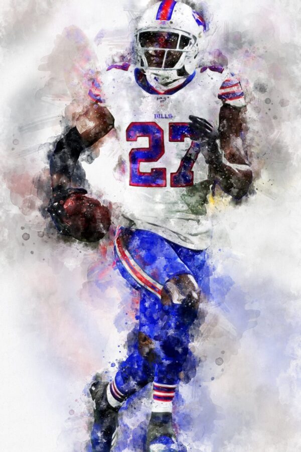 TreDavious White watercolor, Buffalo Bills wall art, Buffalo Bills TreDavious White Poster. Canvas, TreDavious White Buffalo Bills wall art - Image 2