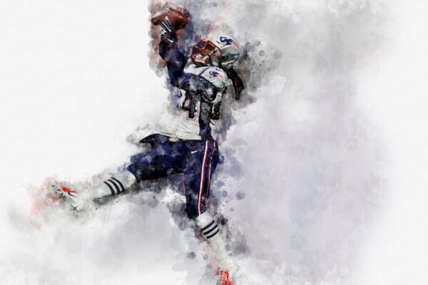 Stephon Gilmore watercolor, New England Patriots wall art, New England Patriots Stephon Gilmore poster on Canvas - Image 2
