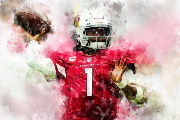 Kyler Murray watercolor, Arizona Cardinals wall art, Arizona Cardinals Kyler Murray Poster. Canvas, Kyler Murray Arizona Cardinals wall art - Image 2