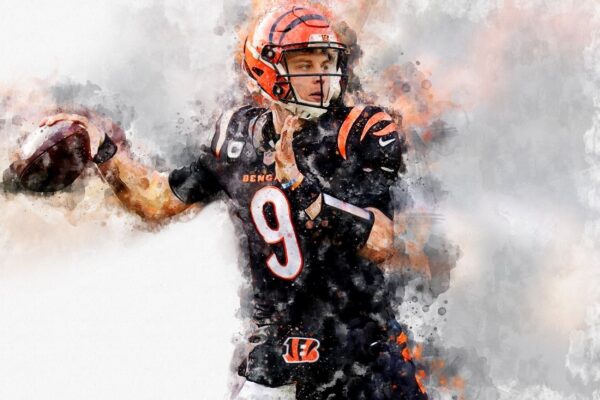 Joe Burrow poster or ready to hang canvas, Cincinnati  wall art, Joe Burrow Cincinnati Bengals wall art poster, Cincinnati Bengals  wall art - Image 2
