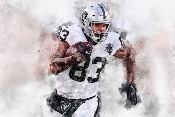 Darren Waller watercolor, Las Vegas Raiders wall art, Darren Waller Poster , Darren Waller Las Vegas Raiders wall art, Darren Waller - Image 2