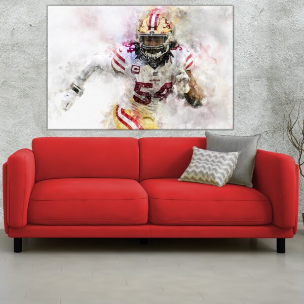 Fred Warner San Francisco 49ers wall art, Fred Warner Canvas, Fred Warner San Francisco 49ers wall art, Fred Warner poster - Image 3
