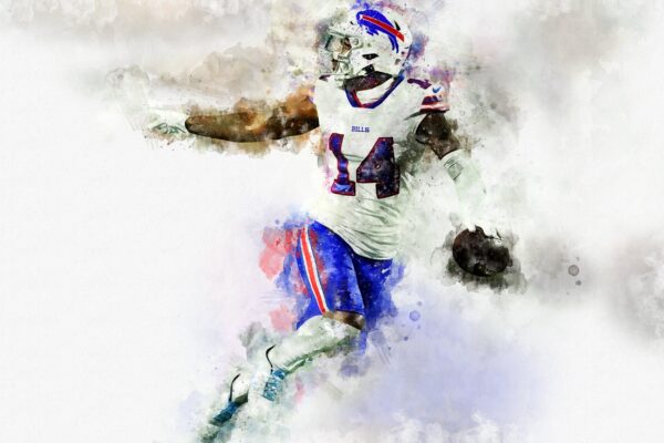 Stefon Diggs watercolor, Buffalo Bills wall art, Buffalo Bills Stefon Diggs Poster. Canvas, Stefon Diggs Buffalo Bills wall art - Image 2