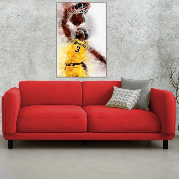 Anthony Davis watercolor, Los Angeles Lakers wall art, Lakers NBA Championship  winner Canvas, Anthony Davis Lakers art wall - Image 3