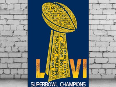 Los Angeles Rams Superbowl canvas, Los Angeles Rams wall art, Los Angeles Rams ,  Los Angeles Rams Champions wall art, Matt Stafford poster