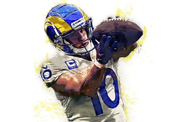 Cooper Kupp watercolor, Los Angeles Rams wall art, LA Rams Cooper Kupp Canvas, Cooper Kupp , Los Angeles Rams Superbowl Champions - Image 2