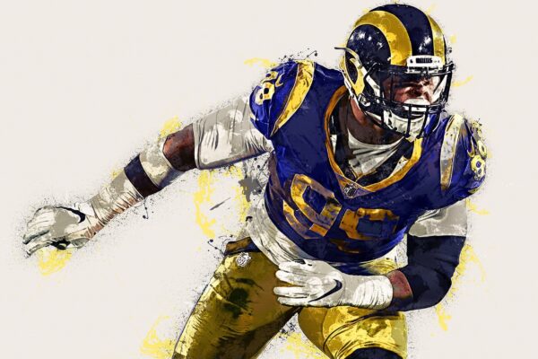 Aaron Donald watercolor, Los Angeles Rams - Image 2