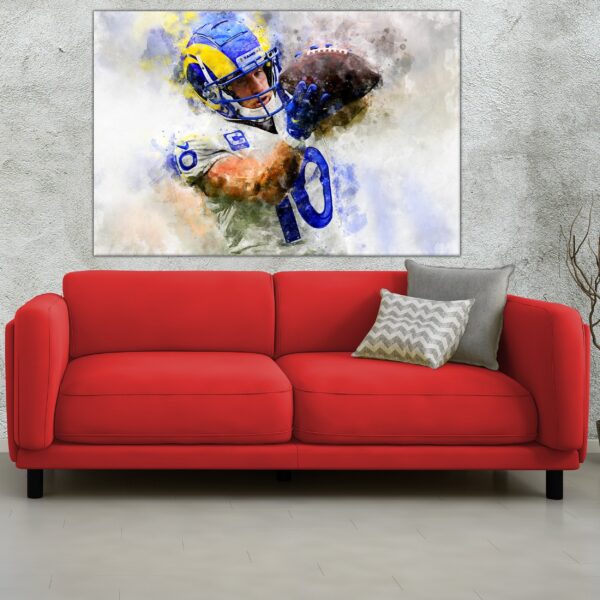 Cooper Kupp watercolor, Los Angeles Rams wall art, LA Rams Cooper Kupp Canvas, Cooper Kupp , Los Angeles Rams Superbowl Champions - Image 3
