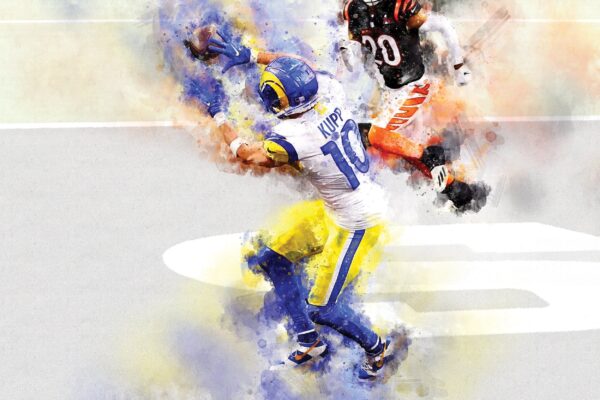 Cooper Kupp Superbowl touchdown, Los Angeles Rams poster or ready to hang canvas , LA Rams Cooper Kupp Canvas, Cooper Kupp , Los Angeles Ram - Image 2