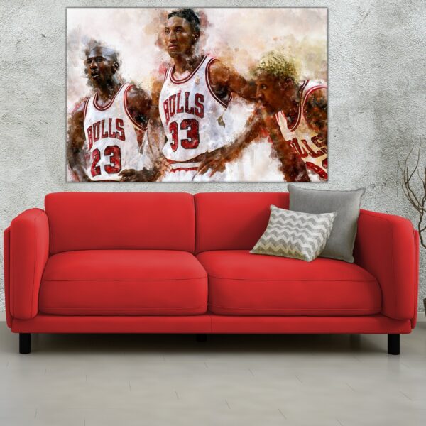 Chicago Bulls NBA Champions canvas,  Chicago Bulls wall art, Michael Jordan, Scottie Pippen, Dennis Rodman Chicago Bulls Champions Canvas - Image 3