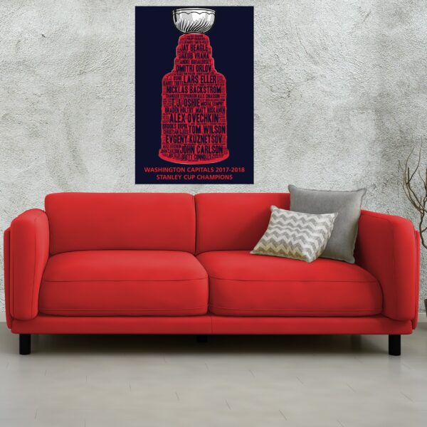 Washington Capitals Stanley Cup canvas, Washington Capitals wall art,  Capitals Stanley Cup Canvas, Capital Stanley Cup wall art - Image 2