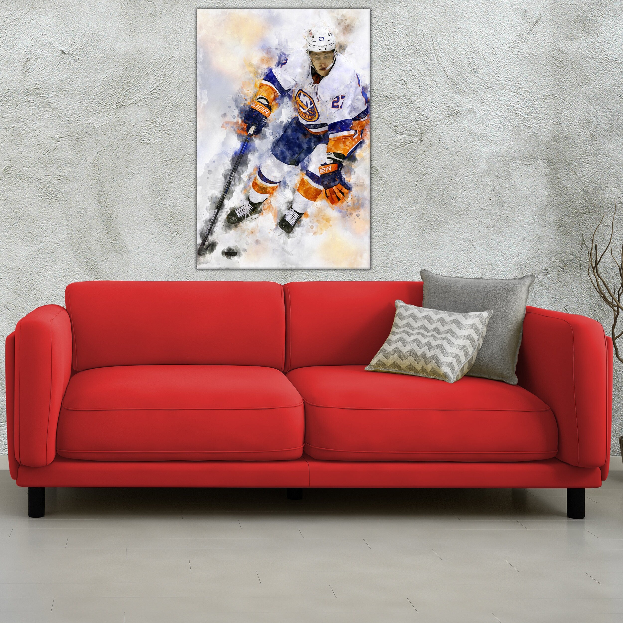 Anders Lee watercolor, New York Islanders wall art, Islanders Stanley Cup, Anders Lee Poster, Islanders hockey art wall - Image 3