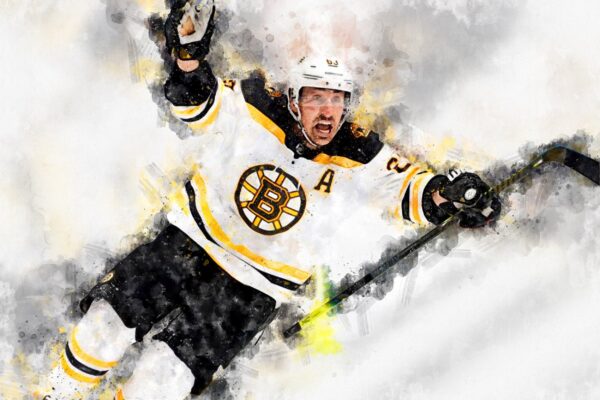 Brad Marchand watercolor, Boston Bruins wall art, Bruins Stanley Cup, Brad Marchand Poster, Boston Bruins hockey art wall - Image 2
