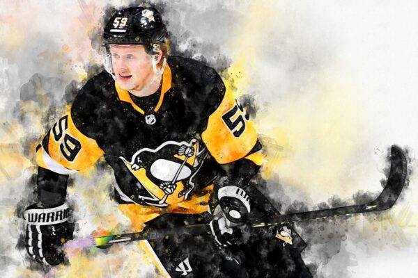 Jake Guentzel watercolor, Pittsburg Penguins wall art, Penguins Stanley Cup, Jake Guentzel Poster, Pittsburg Penguins hockey art wall - Image 2