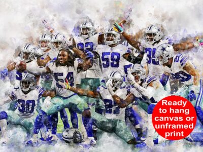 Dallas Cowboy defense wall art, Dallas Cowboy Defense Cowboy Canvas watercolor, Dallas Cowboys  poster football wall art