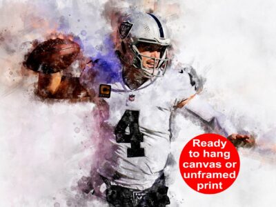 Derek Carr watercolor, Las Vegas wall art, Derek Carr Poster , Derek Carr Las Vegas Raiders wall art, Derek Carr