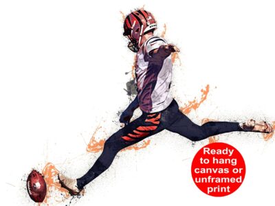 Evan McPherson poster watercolor, Cincinnati Bengals Super Bowl, Evan McPherson Cincinnati Bengals poster. Ja/Marr Chase,