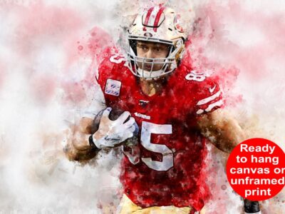George Kittle watercolor, San Francisco 49ers wall art, George Kittle Canvas, George Kittle San Francisco 49ers wall art