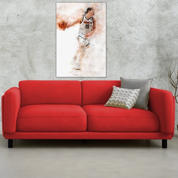 Nikola Jokić watercolor, Denver Nuggets wall art, Nuggets NBA Championship winner Canvas, Nikola Jokić Nuggets art wall - Image 3