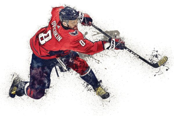 Alex Ovechkin watercolor, Washington Capital wall art, Capitals Stanley Cup, Alex Ovechkin Poster, Washington Capitals hockey art wall - Image 3