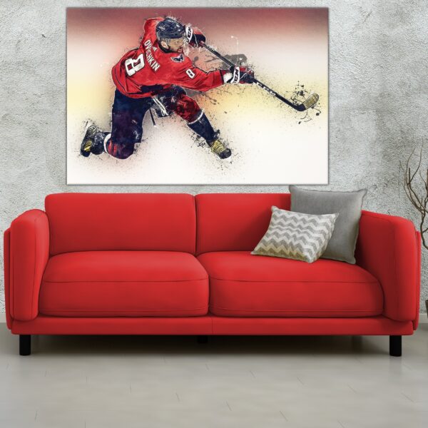 Alex Ovechkin watercolor, Washington Capital wall art, Capitals Stanley Cup, Alex Ovechkin Poster, Washington Capitals hockey art wall - Image 4