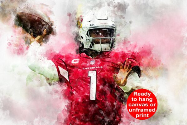 Kyler Murray watercolor, Arizona Cardinals wall art, Arizona Cardinals Kyler Murray Poster. Canvas, Kyler Murray Arizona Cardinals wall art