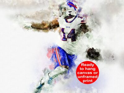 Stefon Diggs watercolor, Buffalo Bills wall art, Buffalo Bills Stefon Diggs Poster. Canvas, Stefon Diggs Buffalo Bills wall art