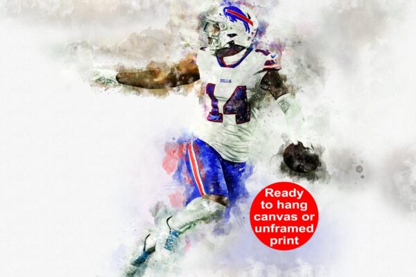 Stefon Diggs watercolor, Buffalo Bills wall art, Buffalo Bills Stefon Diggs Poster. Canvas, Stefon Diggs Buffalo Bills wall art
