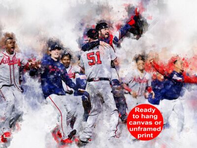 Atlanta Braves World Series watercolor, Atlanta Braves wall art, Braves World Series Canvas watercolor, Braves World Series art wall