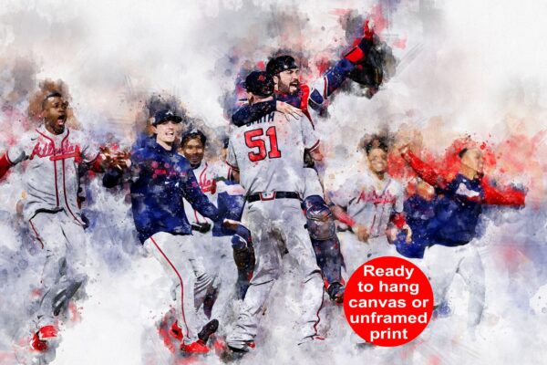 Atlanta Braves World Series watercolor, Atlanta Braves wall art, Braves World Series Canvas watercolor, Braves World Series art wall