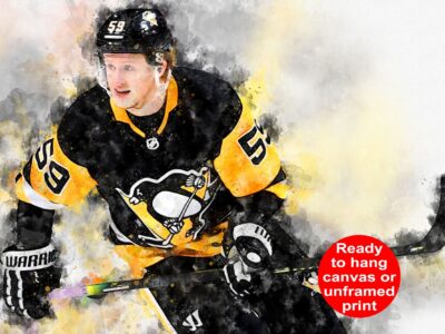 Jake Guentzel watercolor, Pittsburg Penguins wall art, Penguins Stanley Cup, Jake Guentzel Poster, Pittsburg Penguins hockey art wall
