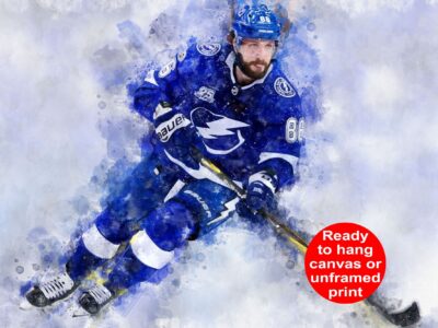 Nikita Kucherov watercolor, Tampa Bay Lightning wall art, Lightning Stanley Cup, Nikita Kucherov Poster, Tampa Bay Lightning hockey art wall
