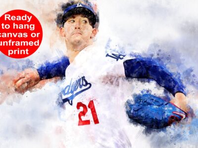 Walker Buehler Los Angeles Dodgers canvas, Walker Buehler wall art, Los Angeles Dodgers Canvas, Walker Buehler Poster wall art