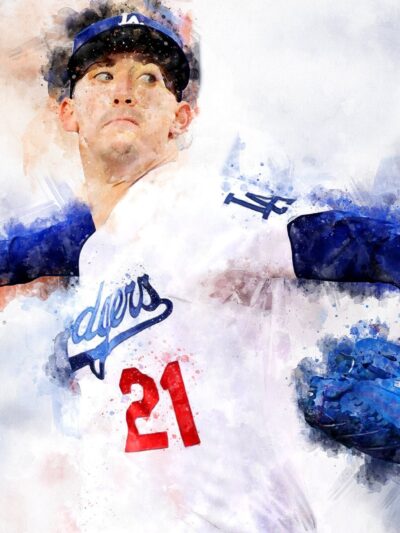 Walker Buehler Los Angeles Dodgers canvas, Walker Buehler wall art, Los Angeles Dodgers Canvas, Walker Buehler Poster wall art