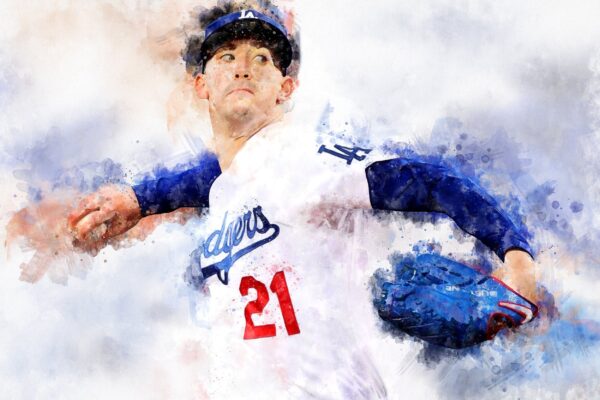 Walker Buehler Los Angeles Dodgers canvas, Walker Buehler wall art, Los Angeles Dodgers Canvas, Walker Buehler Poster wall art - Image 2