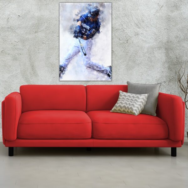 Christian Yelich Milwaukee Brewers canvas, Christian Yelich wall art, Milwaukee Brewers Canvas, Christian Yelich Poster wall art - Image 3
