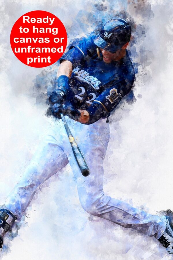 Christian Yelich Milwaukee Brewers canvas, Christian Yelich wall art, Milwaukee Brewers Canvas, Christian Yelich Poster wall art