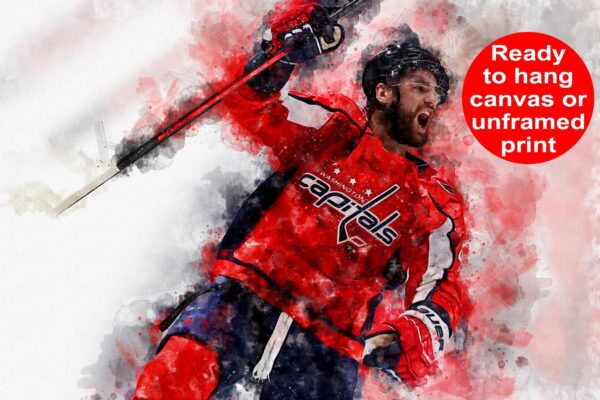 Tom Wilson watercolor, Washington Capitals wall art, Capitals Stanley Cup, Tom Wilson Poster, Washington Capitals hockey art wall