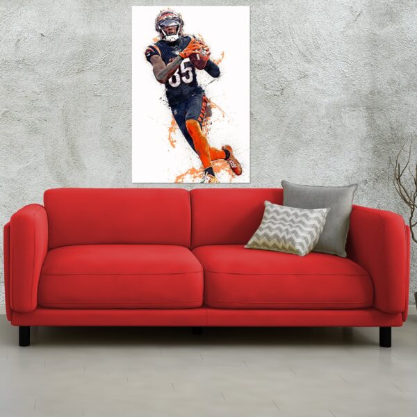 Tee Higgins poster watercolor, Cincinnati  wall art, Tee Higgins Cincinnati Bengals wall art poster, Cincinnati Bengals  wall art - Image 3