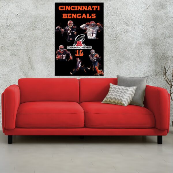 Cincinnati Bengals AFC champs canvas, Cincinnati Bengals wall art,  Bengals Canvas, Bengals AFC Champions wall art - Image 3