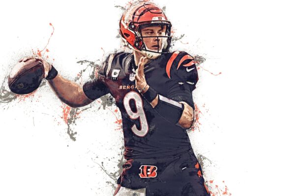 Joe Burrow poster watercolor, Cincinnati  wall art, Joe Burrow Cincinnati Bengals wall art poster, Cincinnati Bengals  wall art - Image 2
