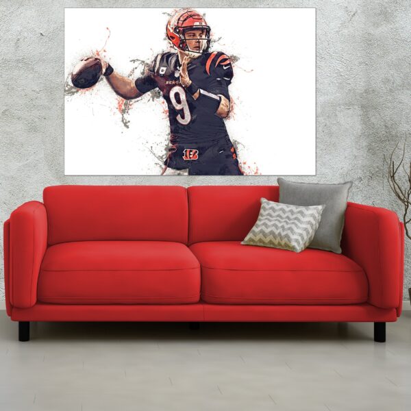 Joe Burrow poster watercolor, Cincinnati  wall art, Joe Burrow Cincinnati Bengals wall art poster, Cincinnati Bengals  wall art - Image 3