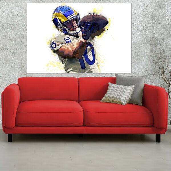 Cooper Kupp watercolor, Los Angeles Rams wall art, LA Rams Cooper Kupp Canvas, Cooper Kupp , Los Angeles Rams Superbowl Champions - Image 3