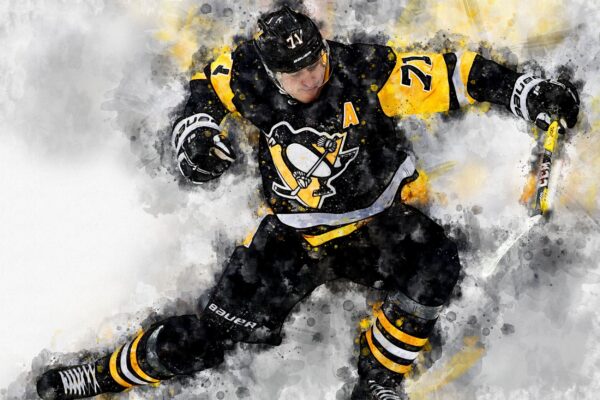 Evgeni Malkin watercolor, Pittsburg Penguins wall art, Penguins Stanley Cup, Evgeni Malkin Poster, Pittsburg Penguins hockey art wall
