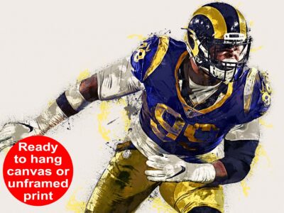 Aaron Donald watercolor, Los Angeles Rams