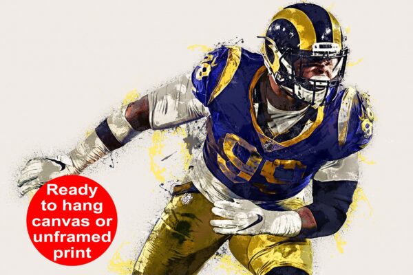 Aaron Donald watercolor, Los Angeles Rams