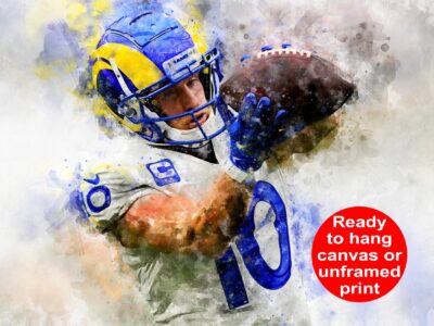 Cooper Kupp watercolor, Los Angeles Rams wall art, LA Rams Cooper Kupp Canvas, Cooper Kupp , Los Angeles Rams Superbowl Champions