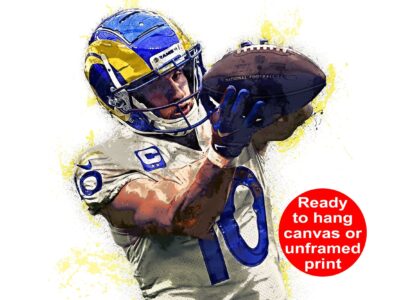 Cooper Kupp watercolor, Los Angeles Rams wall art, LA Rams Cooper Kupp Canvas, Cooper Kupp , Los Angeles Rams Superbowl Champions